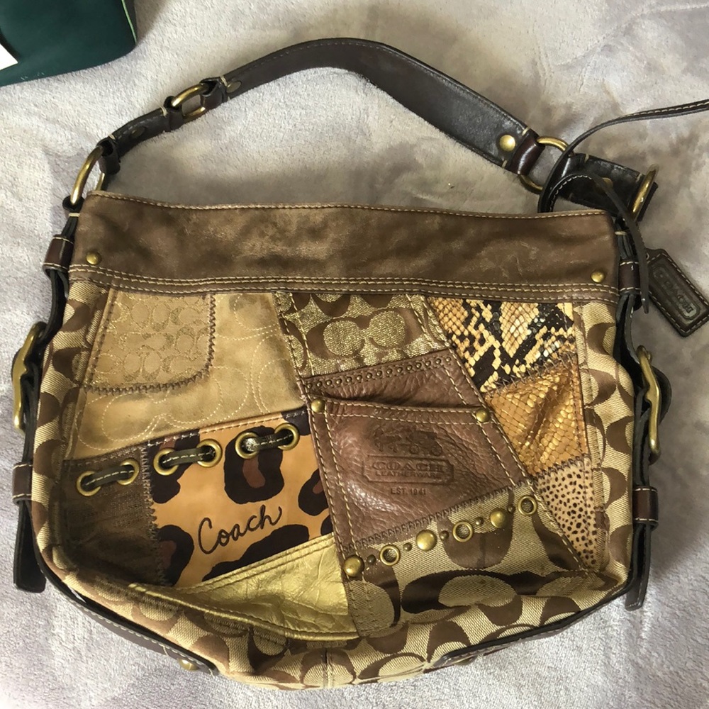 Coach handbag multi print mint condition!